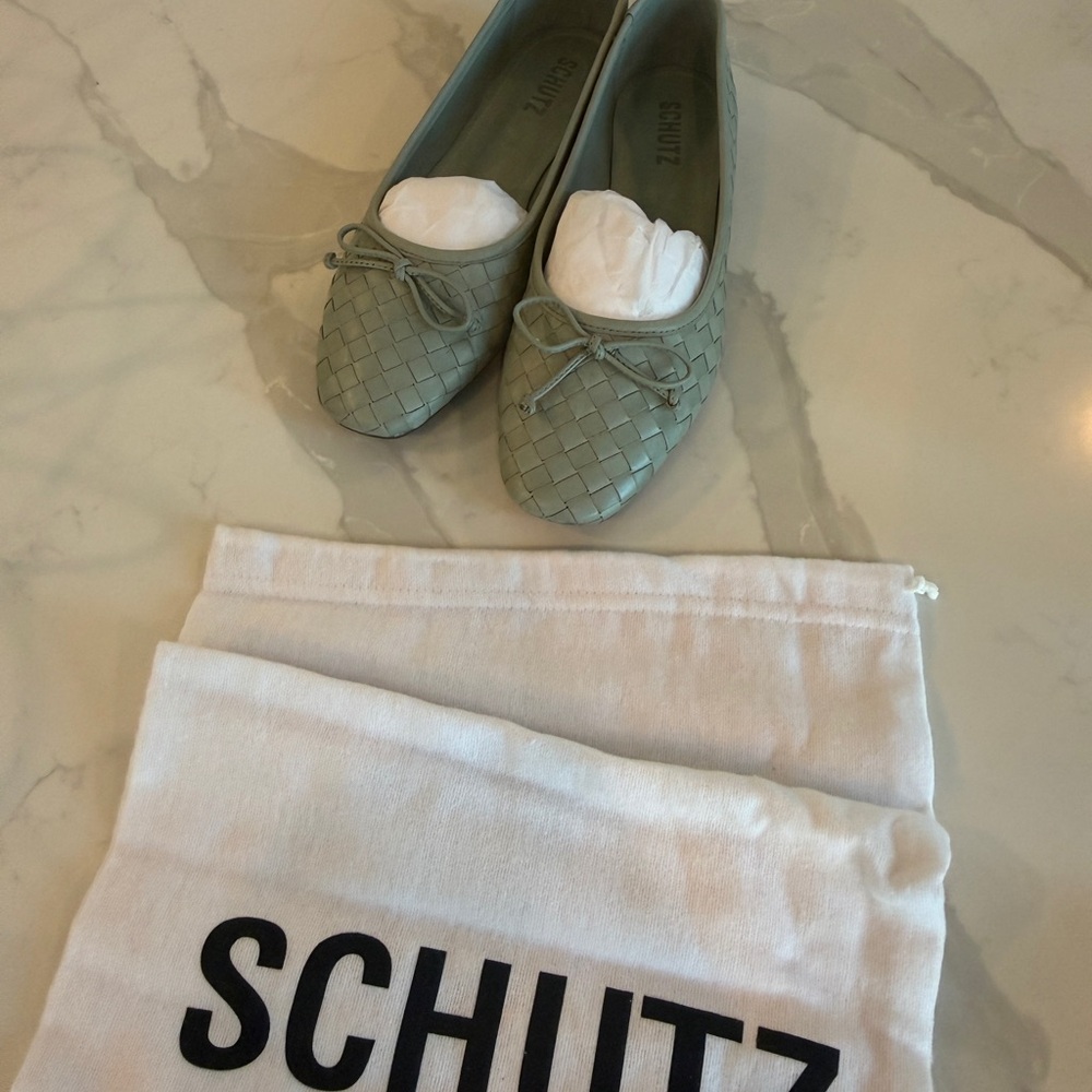 SCHUTZ NWT Sold Out Sage Woven Flats ‼️PRICE DROP‼️